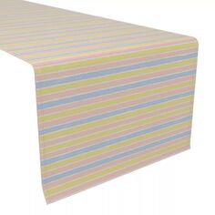 Дорожка для стола, 100 % хлопок, 16x108 дюймов, пастельные полоски. Fabric Textile Products