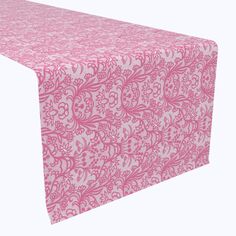 Настольная дорожка, 100% полиэстер, 14x108 дюймов, розовое кружево с цветами. Fabric Textile Products