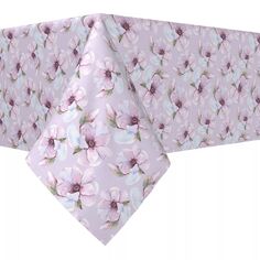 Прямоугольная скатерть, 100% хлопок, 60х120 дюймов, мазок кисти, фиолетовые цветы. Fabric Textile Products