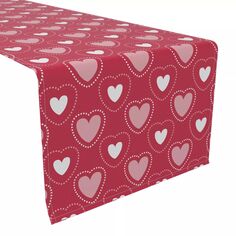 Дорожка для стола, 100% полиэстер, 14x108 дюймов, вышитые сердечками. Fabric Textile Products