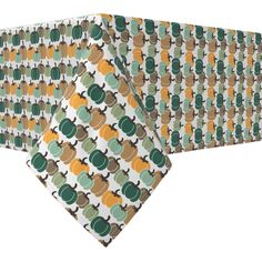 Квадратная скатерть, 100 % хлопок, 52x52 дюйма, в полоску с яркими тыквами. Fabric Textile Products