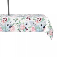 Водоотталкивающее покрытие, для наружного использования, 100 % полиэстер, 60 x 120 дюймов, розовые розы и суккуленты. Fabric Textile Products