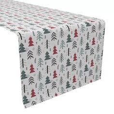 Дорожка для стола, 100 % хлопок, 16x90 дюймов, каракули «Рождественская елка». Fabric Textile Products