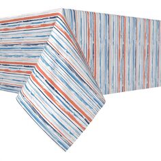 Прямоугольная скатерть, 100% полиэстер, 60x120 дюймов, летняя полоска с мазком кисти Fabric Textile Products