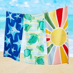 Быстросохнущее пляжное полотенце Great Bay Home из хлопка с яркими принтами