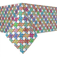 Квадратная скатерть, 100 % полиэстер, 70x70 дюймов, абстрактный красочный восьмиугольник. Fabric Textile Products