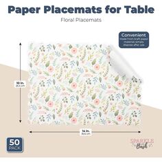 Бумажные салфетки для стола Sparkle и Bash, салфетки с цветочным рисунком (14 x 10 дюймов, 50 шт. в упаковке)