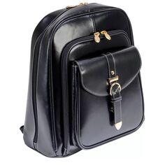 Кожаный рюкзак для ноутбука бизнес-класса McKlein Olympia, красный