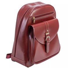 Кожаный рюкзак для ноутбука McKlein Moline Business, красный