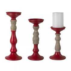 Двухцветный подсвечник Melrose, набор из 3 предметов для декора стола, красный