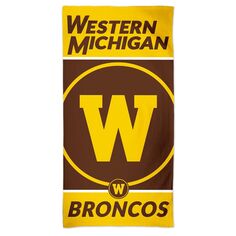 Пляжное полотенце Spectra с основным логотипом WinCraft Western Michigan Broncos 30 x 60 дюймов Unbranded