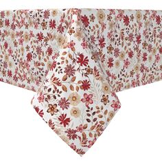 Прямоугольная скатерть, 100 % хлопок, 60x120 дюймов, бордовый осенний цветочный узор. Fabric Textile Products