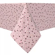 Прямоугольная скатерть, 100% хлопок, 60x120 дюймов, черный и белый горошек на розовом фоне. Fabric Textile Products