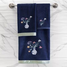 Linum Home Textiles Турецкий хлопок Stella Набор из 2 украшенных банных полотенец, серый