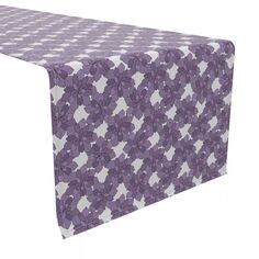 Настольная дорожка, 100 % хлопок, 16x72 дюйма, суккуленты с фиолетовым цветочным рисунком. Fabric Textile Products