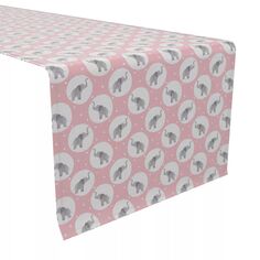 Дорожка для стола, 100 % хлопок, 16x108 дюймов, розовый слон в горошек Fabric Textile Products