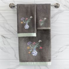 Linum Home Textiles Турецкий хлопок Stella Набор украшенных полотенец из 4 предметов, серый