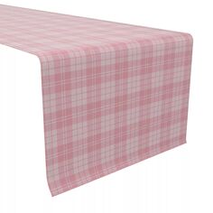 Настольная дорожка, 100 % хлопок, 16x108 дюймов, пастельно-розовый плед в клетку тартан Fabric Textile Products