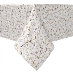 Прямоугольная скатерть, 100 % хлопок, 60x104 дюйма, птицы и цветущая вишня. Fabric Textile Products