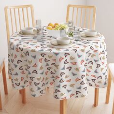 Круглая скатерть, 100% хлопок, 60 круглых&quot;, Country Chickens Design Fabric Textile Products