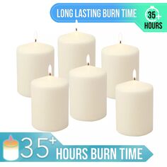 Stonebriar Collection Высокие долгогорящие столбчатые свечи без запаха, набор из 6 предметов
