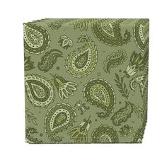 Набор салфеток из 4 шт., 100 % хлопок, 20x20 дюймов, зеленый цветочный узор пейсли Fabric Textile Products