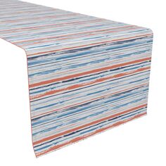 Дорожка для стола, 100 % полиэстер, 14x108 дюймов, летняя полоска с мазком кисти Fabric Textile Products