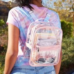 Прозрачный мини-рюкзак с передним карманом и ремнями с завязками, прозрачный рюкзак для концертов и спортивных мероприятий (9 x 5 x 11 дюймов) Zodaca