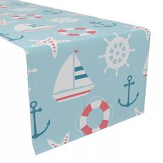 Дорожка для стола, 100% хлопок, 16х108 дюймов, Cartoon Nautical Adventure Fabric Textile Products