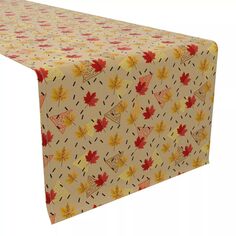 Дорожка для стола, 100% хлопок, 16x90 дюймов, узоры с листьями Fabric Textile Products