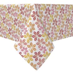 Прямоугольная скатерть, 100% хлопок, разноцветные листья каштана. Fabric Textile Products