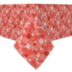 Прямоугольная скатерть, 100% хлопок, яркий приморский коралл Fabric Textile Products