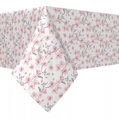 Квадратная скатерть, 100 % полиэстер, 60x60 дюймов, розовый цветочный узор. Fabric Textile Products
