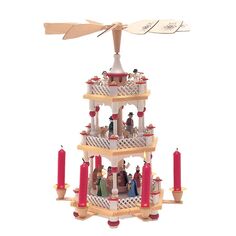 17-дюймовый рождественский трехъярусный вертеп-подсвечник-пирамида Alexander Taron