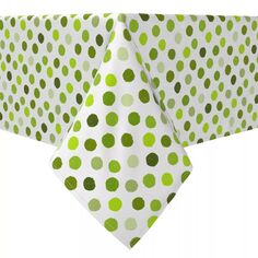 Прямоугольная скатерть, 100% хлопок, разноцветный зеленый горошек Fabric Textile Products