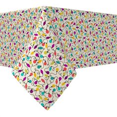 Прямоугольная скатерть, 100% хлопок, 60x84 дюйма, разноцветные гирлянды. Fabric Textile Products
