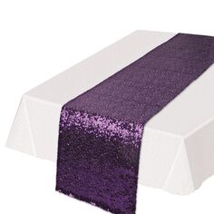 Мерцающая фиолетовая прямоугольная скатерть с блестками размером 5,5 x 14,5 дюймов Beistle