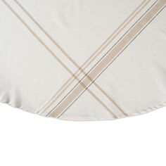Белая круглая скатерть из шамбре в французскую полоску 70 дюймов CC Home Furnishings