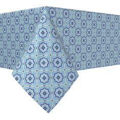 Прямоугольная скатерть, 100% хлопок, 52x84 дюйма, дизайн марокканской синей плитки. Fabric Textile Products