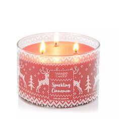 Yankee Candle Игристая корица Декоративная свеча-тумблер с 3 фитилями