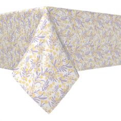 Прямоугольная скатерть, 100 % полиэстер, 60x104 дюйма, фиолетовый цветочный узор. Fabric Textile Products