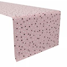 Дорожка для стола, 100 % хлопок, 16x90 дюймов, черный и белый горошек на розовом фоне. Fabric Textile Products