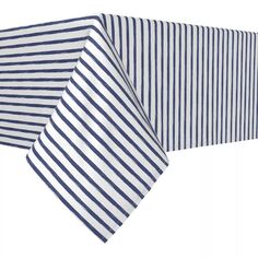 Прямоугольная скатерть, 100 % полиэстер, 60x120 дюймов, темно-синяя кисть Stroke Stripe. Fabric Textile Products