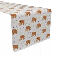Дорожка для стола, 100 % хлопок, 16x108 дюймов, медвежьи объятия. Fabric Textile Products