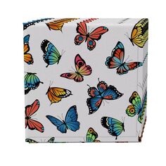 Набор салфеток из 4 шт., 100% хлопок, 20x20 дюймов, бабочки ярких цветов Fabric Textile Products