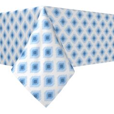 Прямоугольная скатерть, 100 % хлопок, 52x84 дюйма, светло-голубой дизайн Ikat Fabric Textile Products