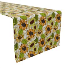 Настольная дорожка, 100 % хлопок, плед «Подсолнух» 16x72 дюйма. Fabric Textile Products