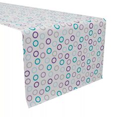 Дорожка для стола, 100 % хлопок, 16x108 дюймов, фиолетовые и синие точки с контуром. Fabric Textile Products