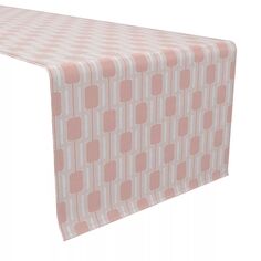 Скатерть-дорожка, 100 % хлопок, 16x108 дюймов, розовая, ретро, ​​модерн Fabric Textile Products