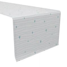 Дорожка для стола, 100 % хлопок, 16x90 дюймов, синие сердечки и полосы. Fabric Textile Products
